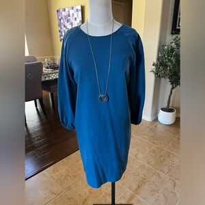 Banana Republic Teal Sheath Dress with 3/4 Sleeves